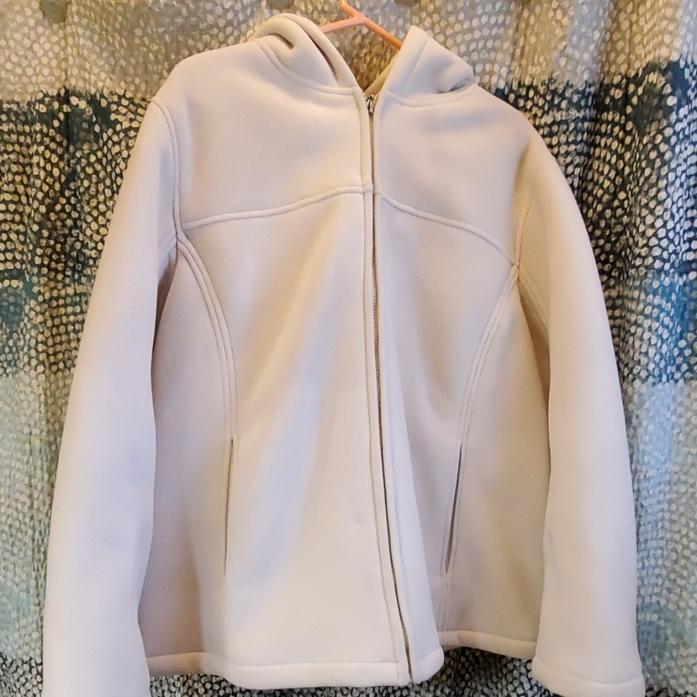 Cream colored winter coat